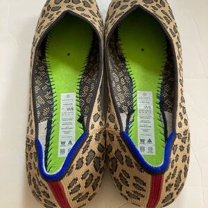 Rothy’s The Flat in Leopard cat machine washable women’s size 8, New read